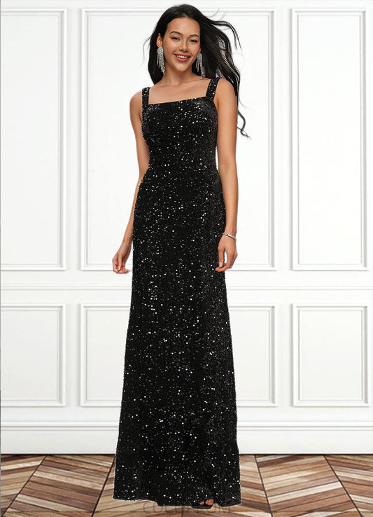 Whitney Sheath/Column Scoop Floor-Length Sequin Prom Dresses DBP0022228