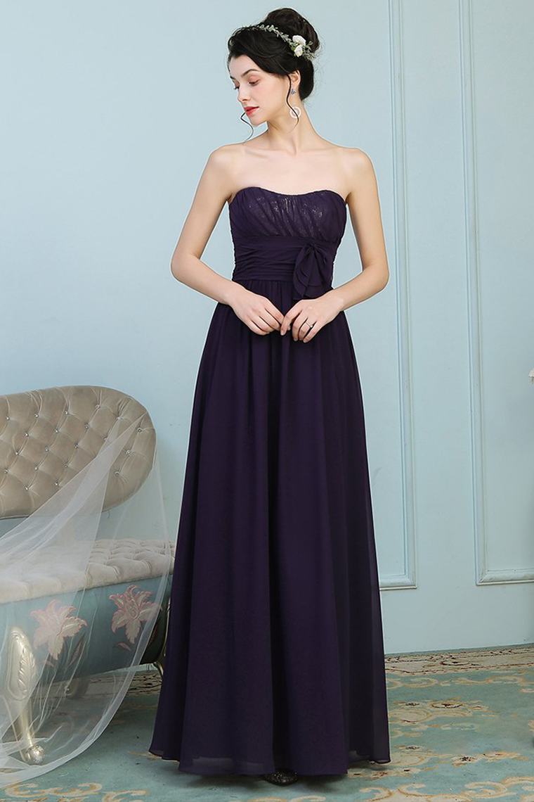 Sarahi Natural Waist Floor Length Sleeveless Chiffon Sweetheart A-Line/Princess Bridesmaid Dresses