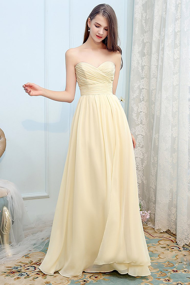 Julia Floor Length A-Line/Princess Sleeveless Natural Waist Chiffon Spaghetti Straps Bridesmaid Dresses